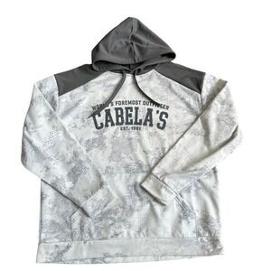 Cabela's Hoodies Men's XL White and‎ Grey Camouflage Pull Over Hoodie Sweater